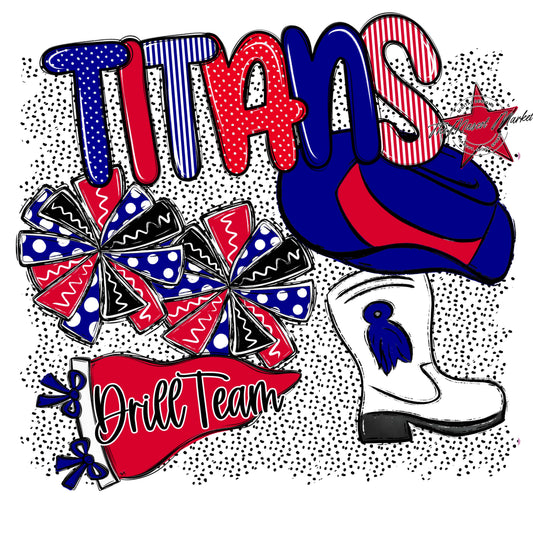 Titans Drillteam Spirit-Blue & Red