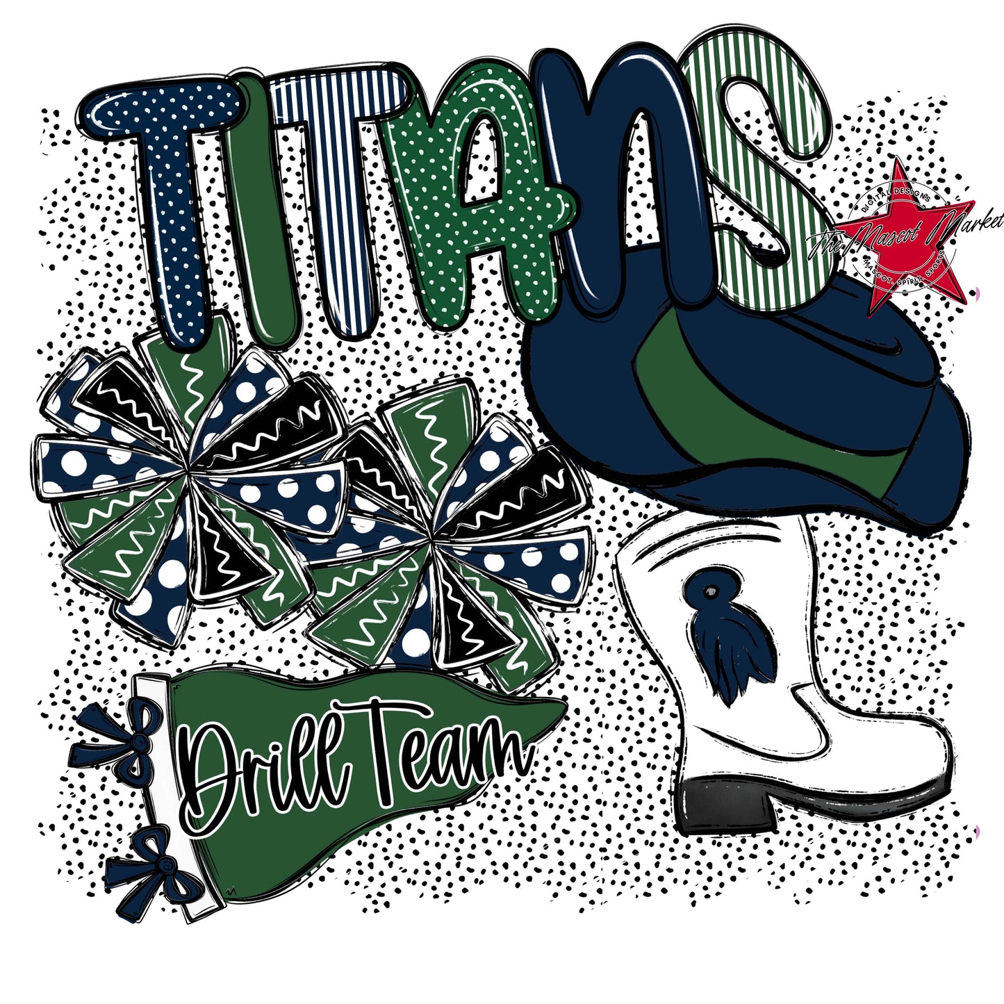 Titans Drillteam Spirit-Navy & Green