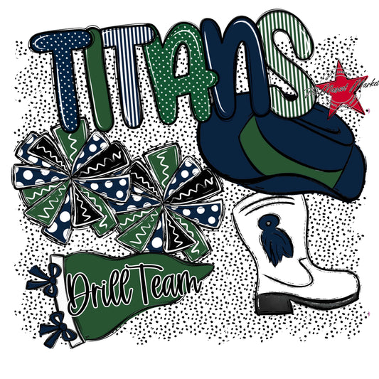 Titans Drillteam Spirit-Navy & Green
