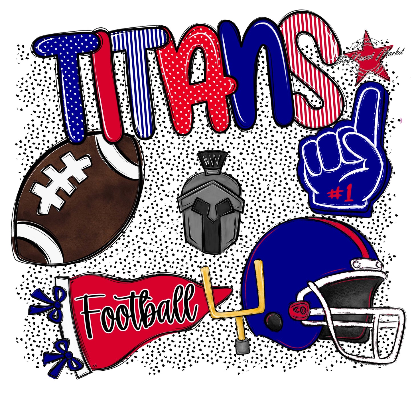 Titans Football Spirit-Blue & Red