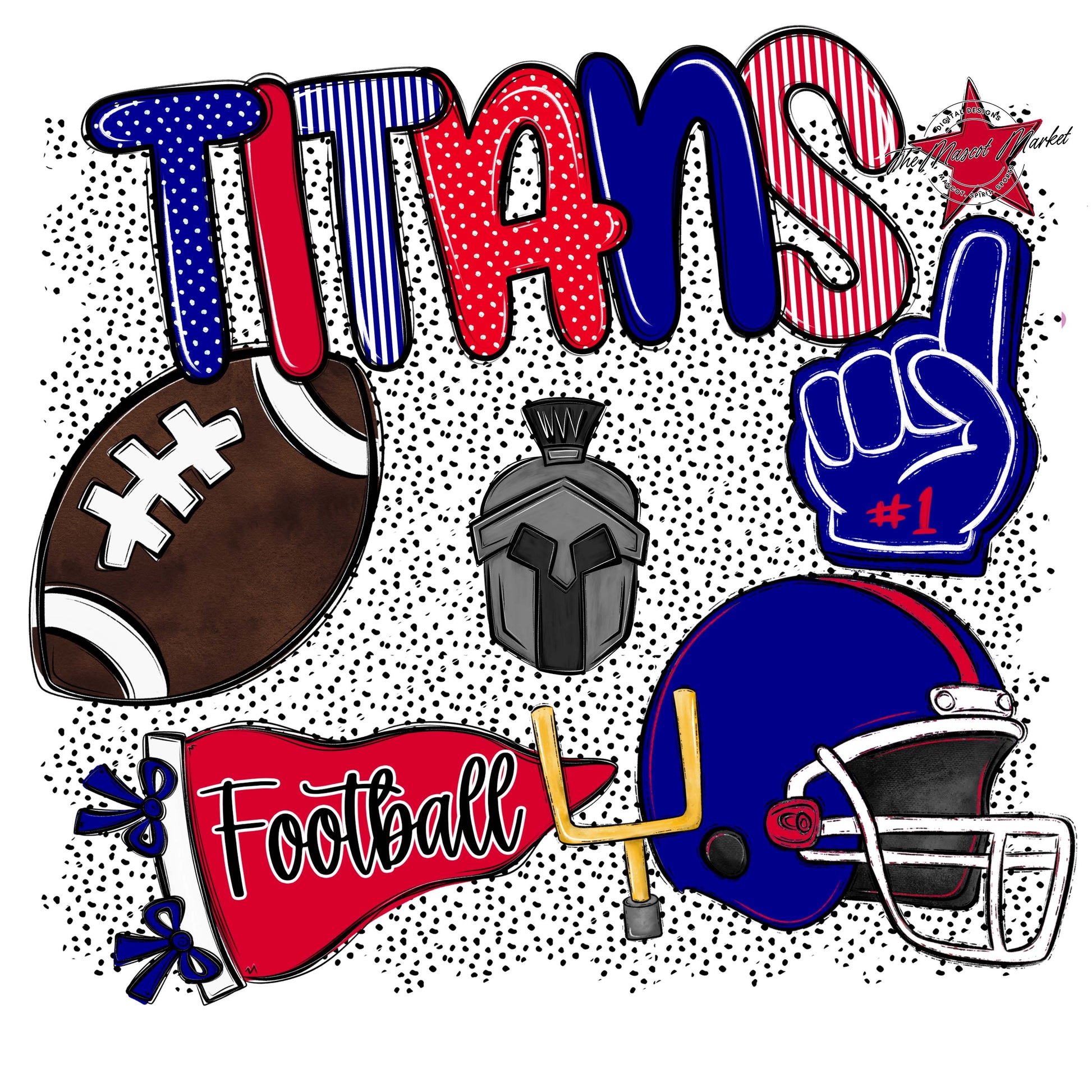 Titans Football Spirit-Blue & Red