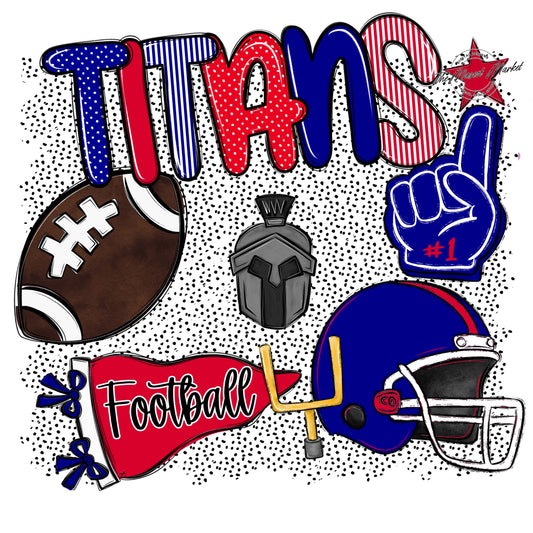 Titans Football Spirit-Blue & Red