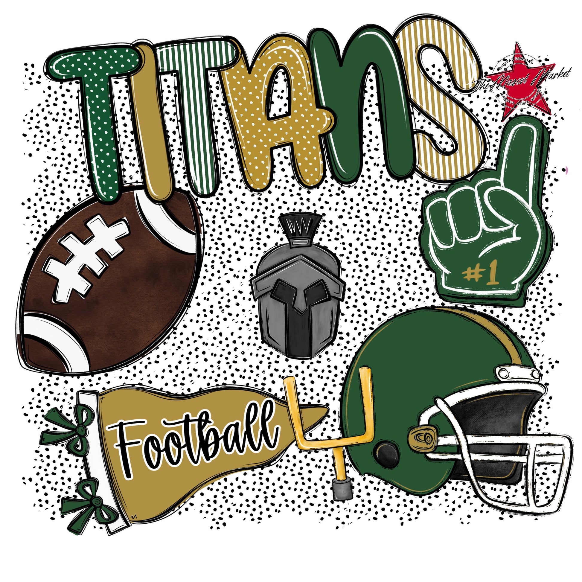Titans Football Spirit-Green & Gold