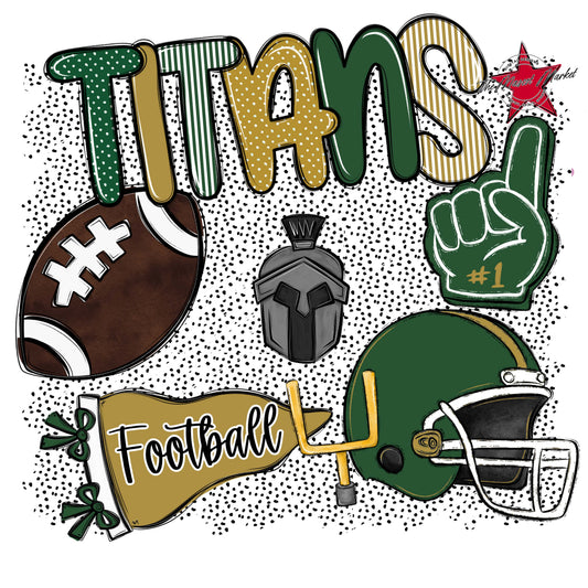 Titans Football Spirit-Green & Gold