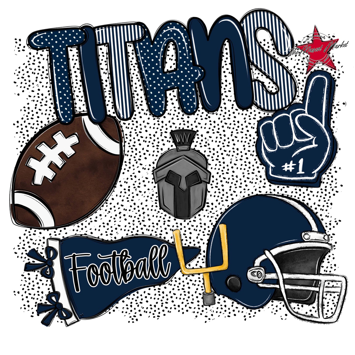 Titans Football Spirit-Navy
