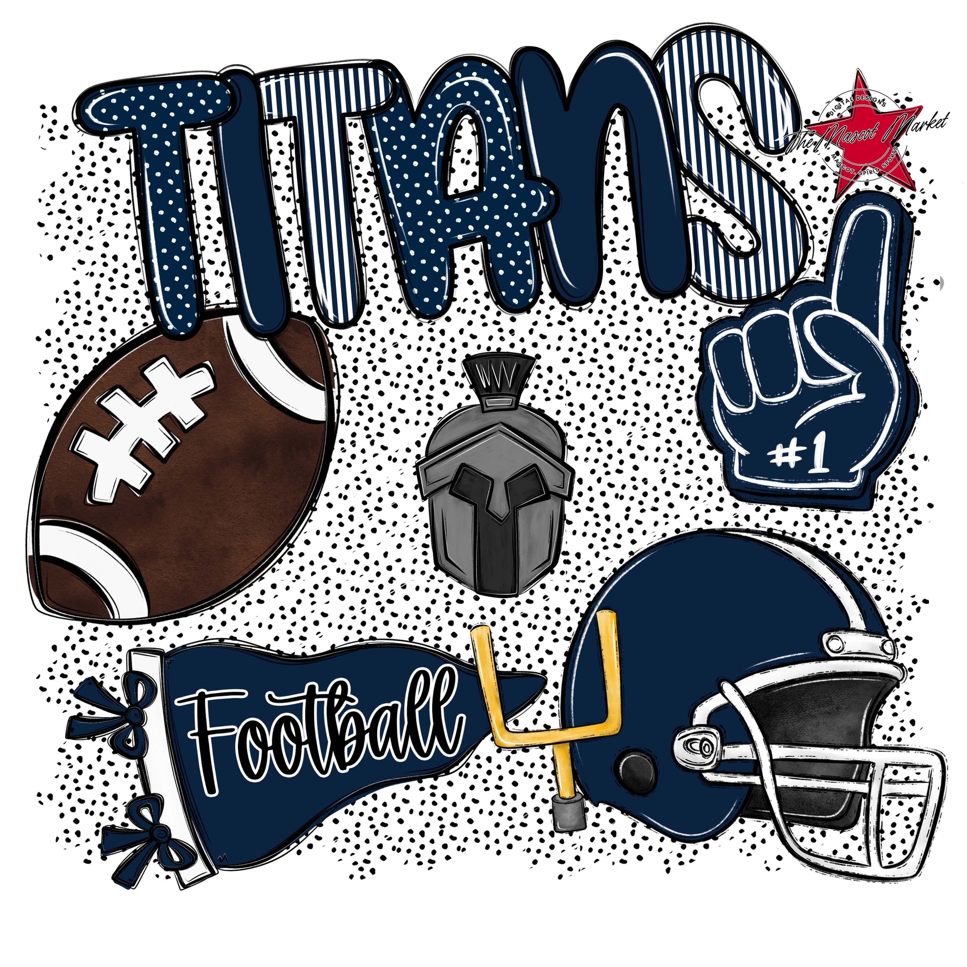 Titans Football Spirit-Navy