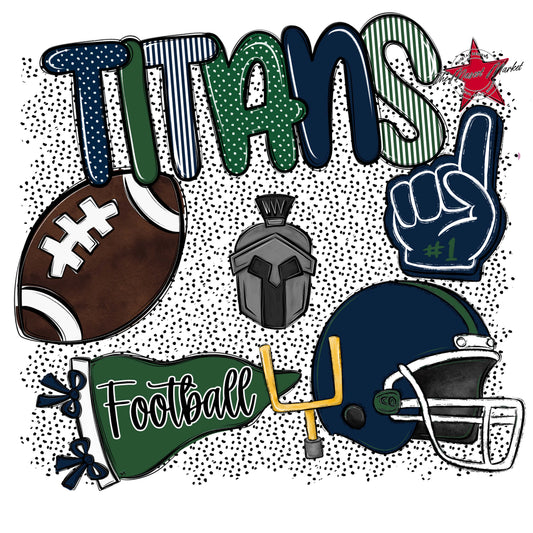 Titans Football Spirit-Navy & Green