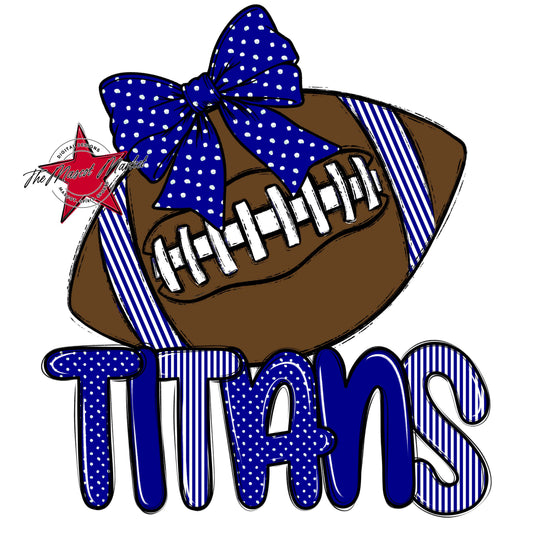 Titans Football Spirit Design-Blue