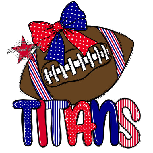 Titans Football Spirit Design-Blue & Red