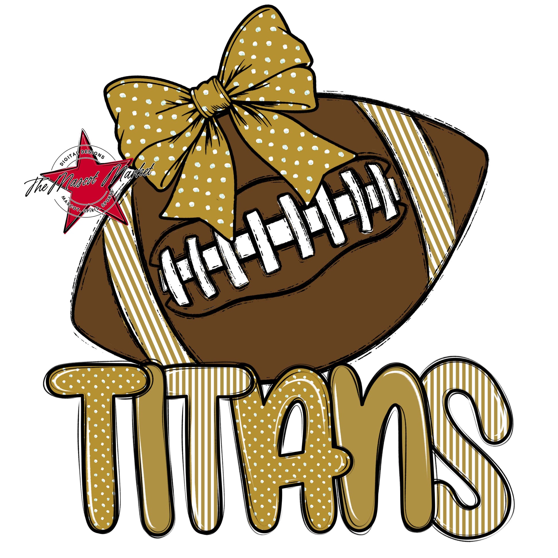 Titans Football Spirit Design-Gold