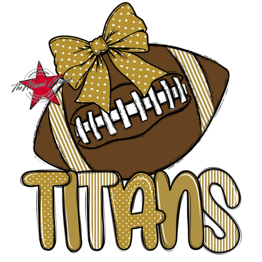 Titans Football Spirit Design-Gold