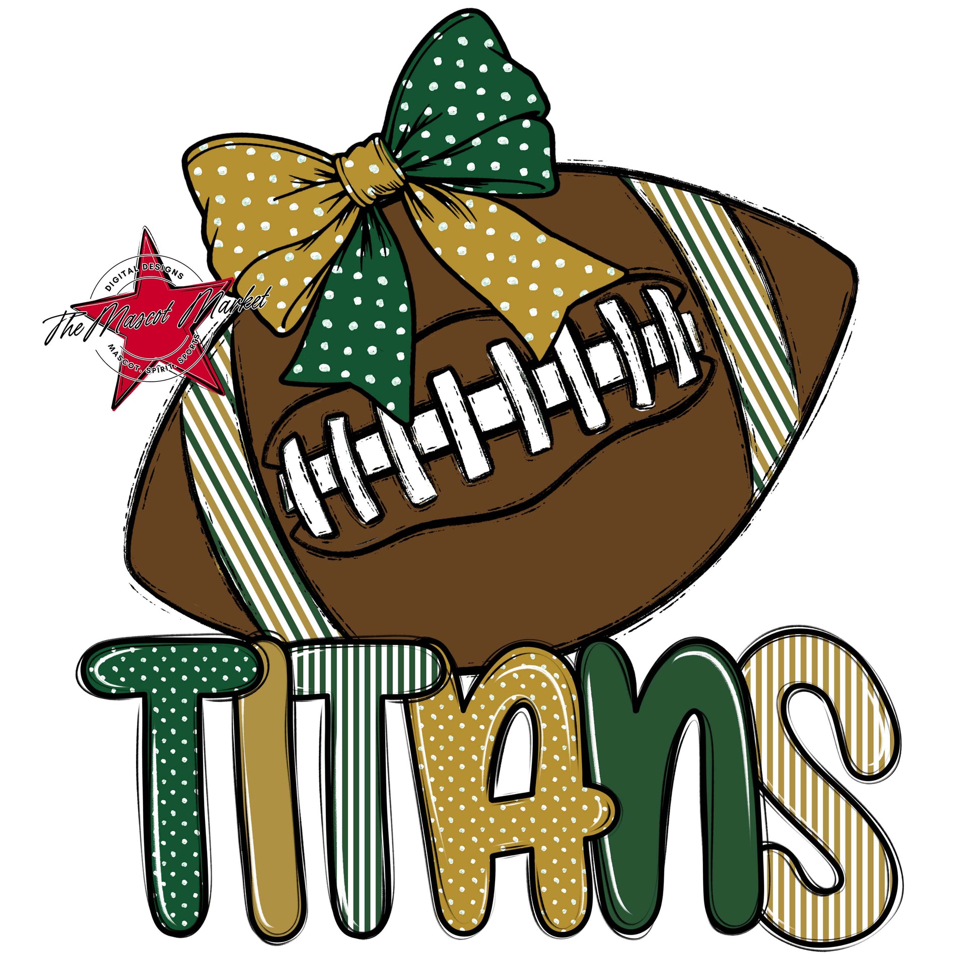 Titans Football Spirit Design-Green & Gold