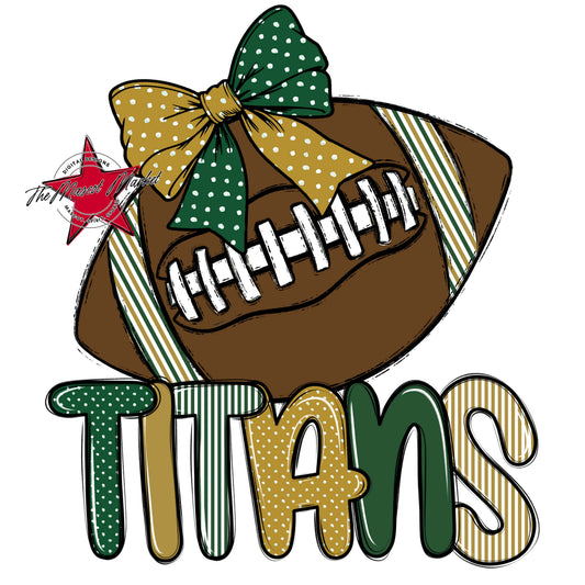 Titans Football Spirit Design-Green & Gold
