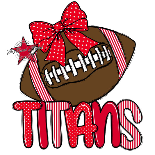 Titans Football Spirit Design-Red