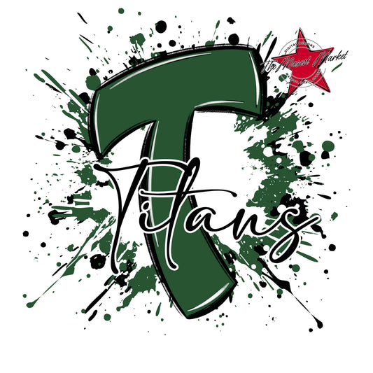 Titans Mascot Splatter-Green