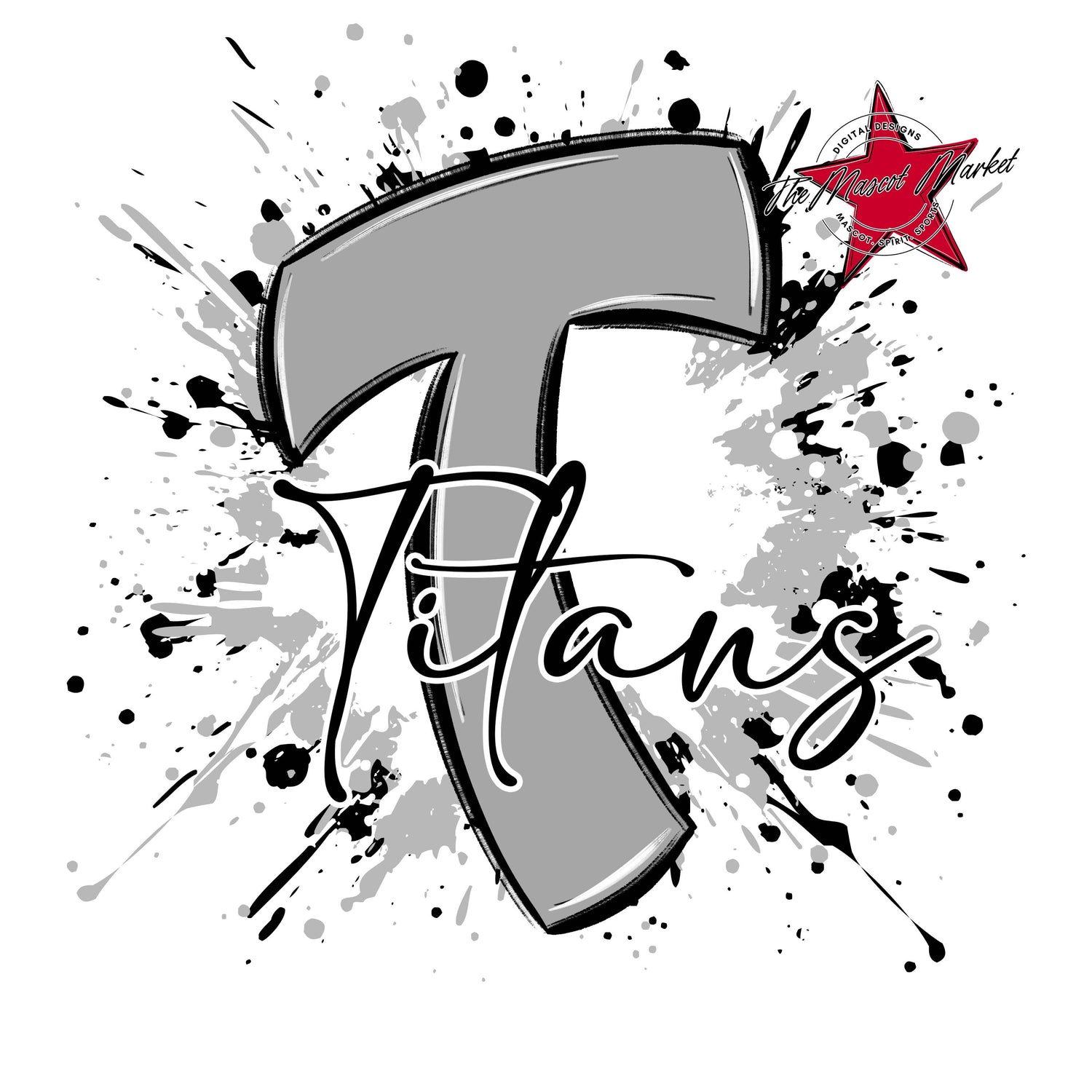 Titans Mascot Splatter-Grey