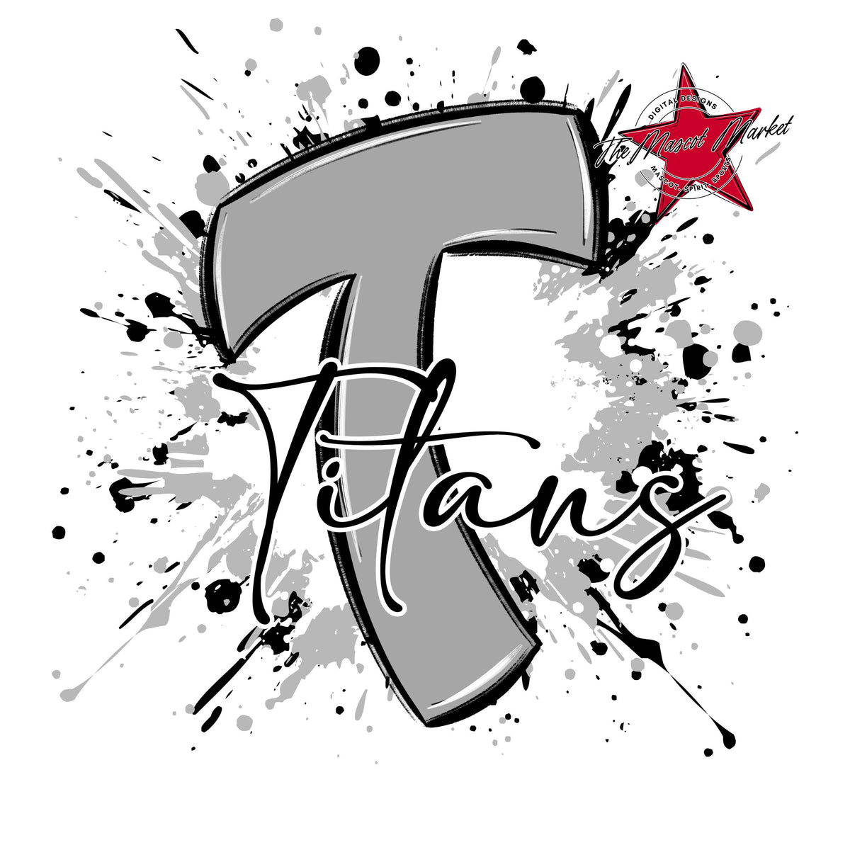 Titans Mascot Splatter-Grey