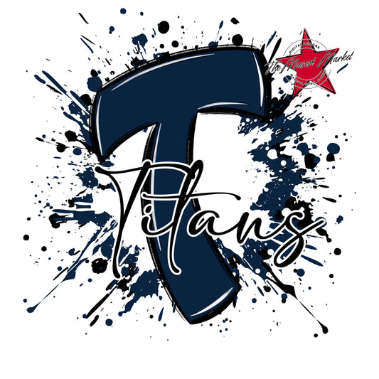 Titans Mascot Splatter-Navy