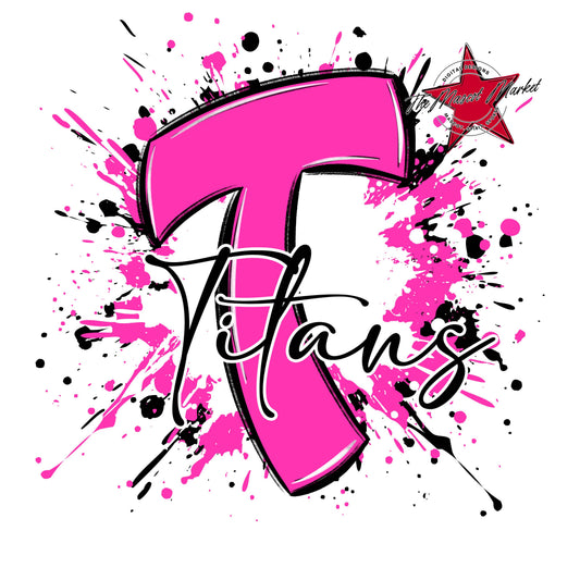 Titans Mascot Splatter-Pink