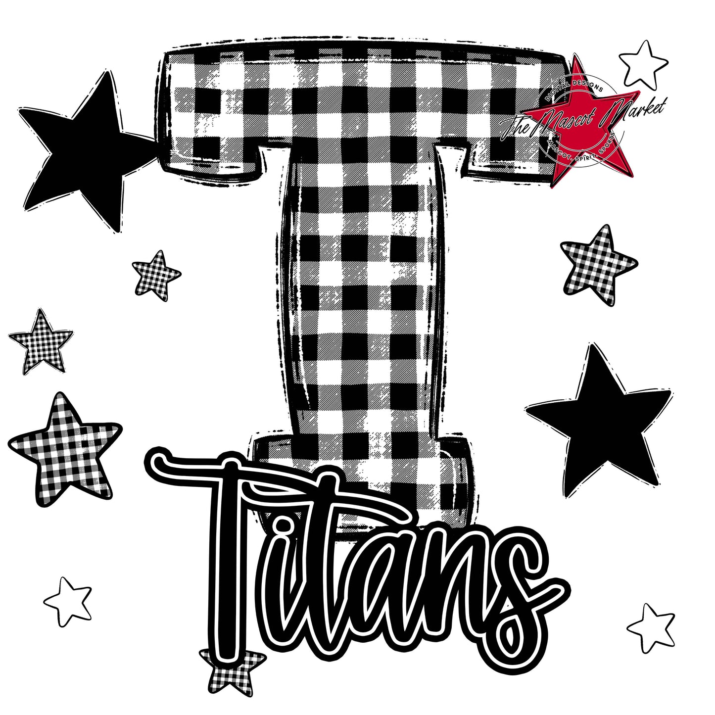 Titans Plaid Star Design-Black