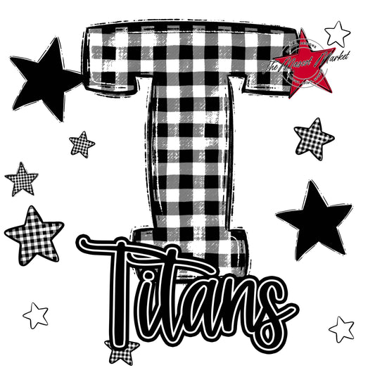 Titans Plaid Star Design-Black