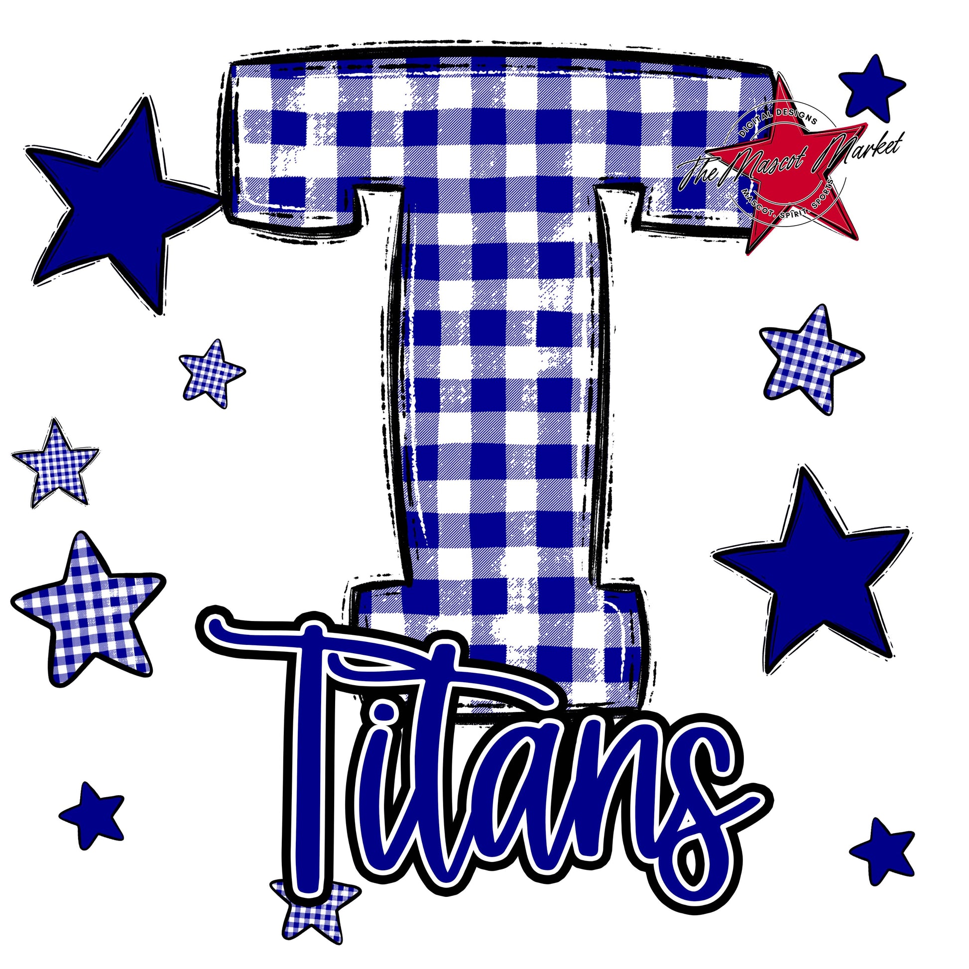 Titans Plaid Star Design-Blue
