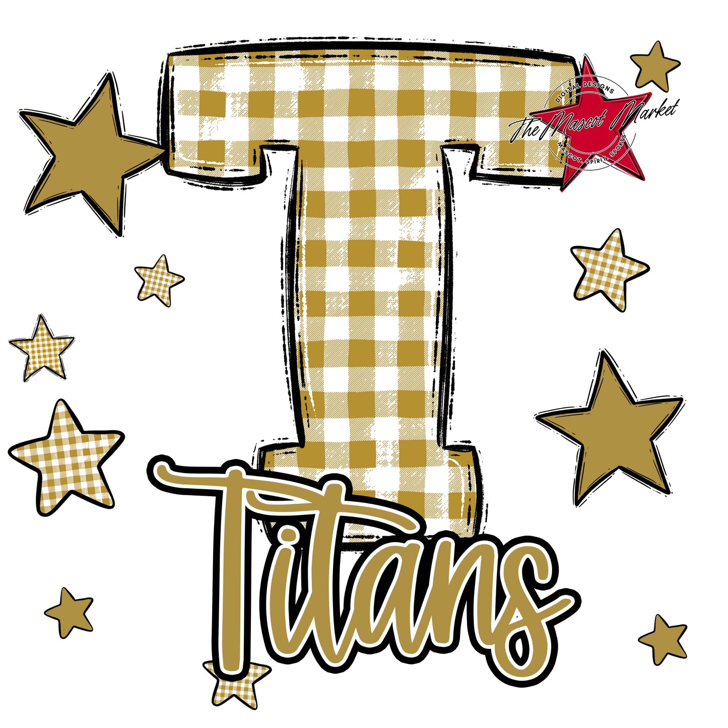 Titans Plaid Star Design-Gold
