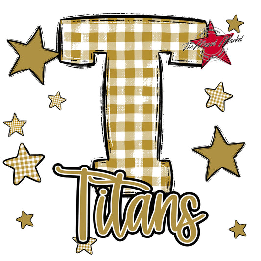Titans Plaid Star Design-Gold