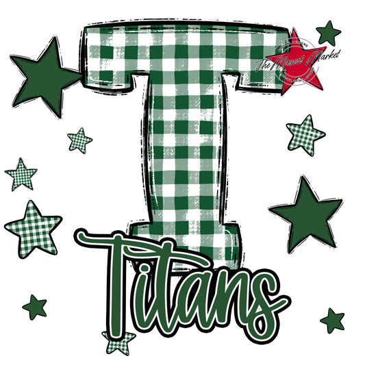 Titans Plaid Star Design-Green