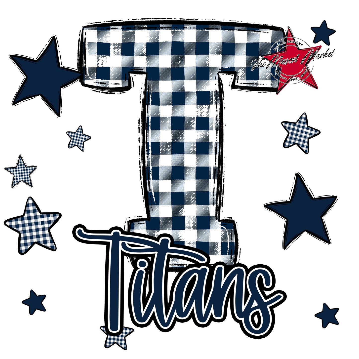 Titans Plaid Star Design-Navy