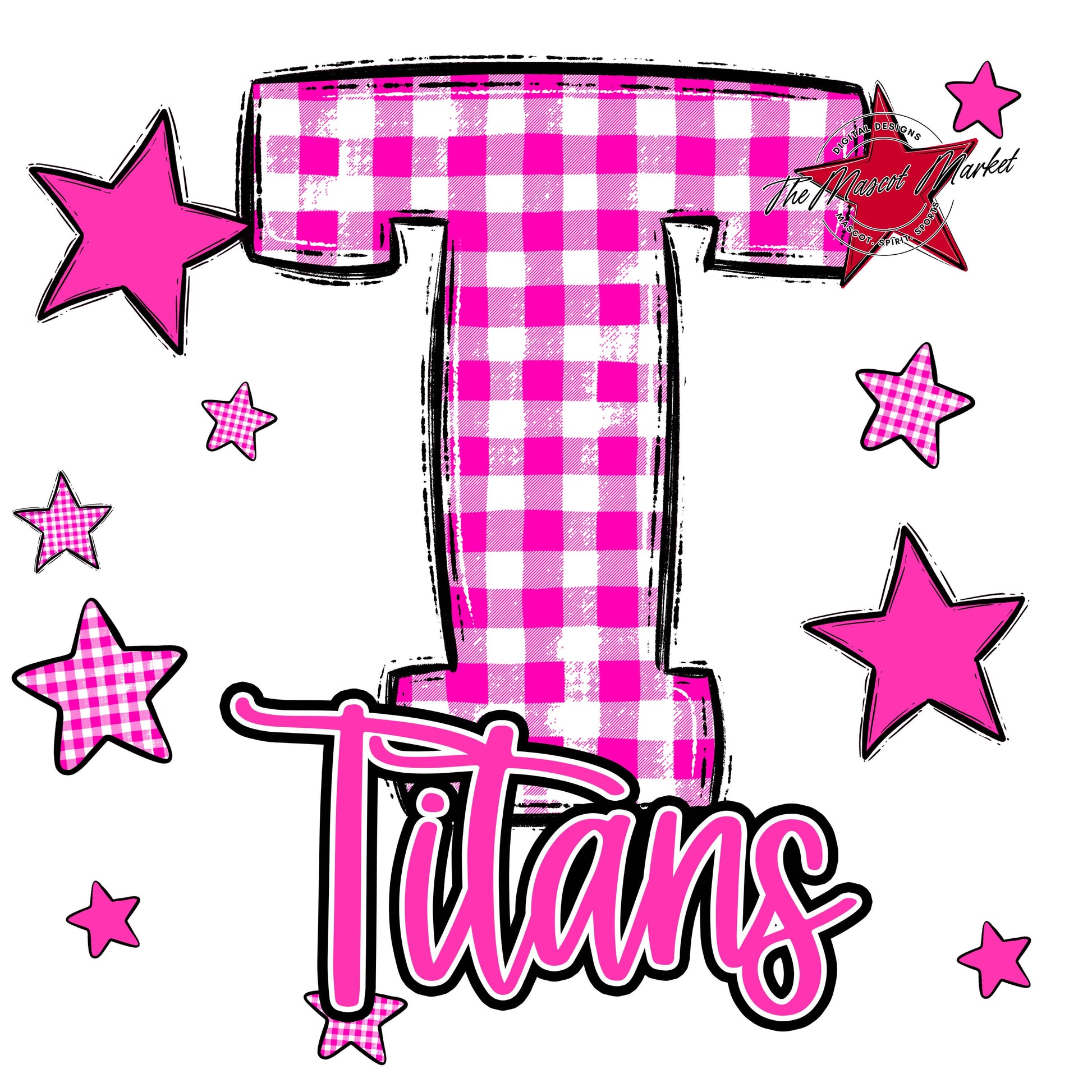 Titans Plaid Star Design-Pink