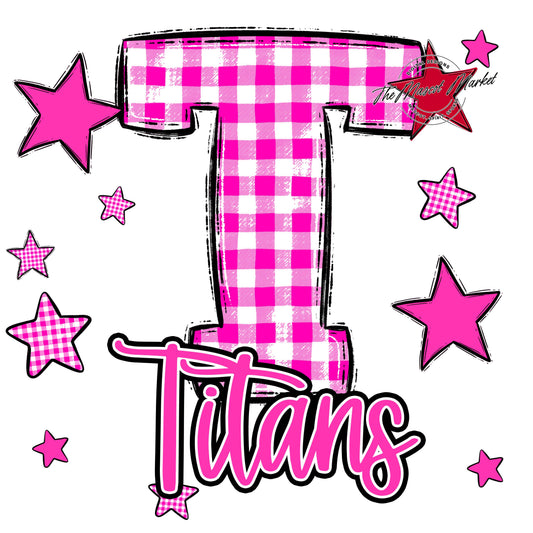 Titans Plaid Star Design-Pink