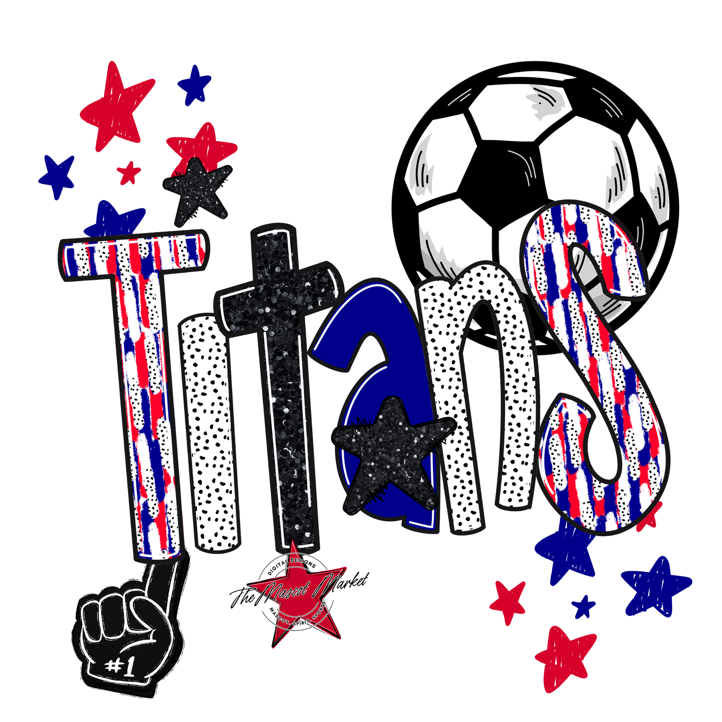 Titans Soccer Scrape-Blue-Red