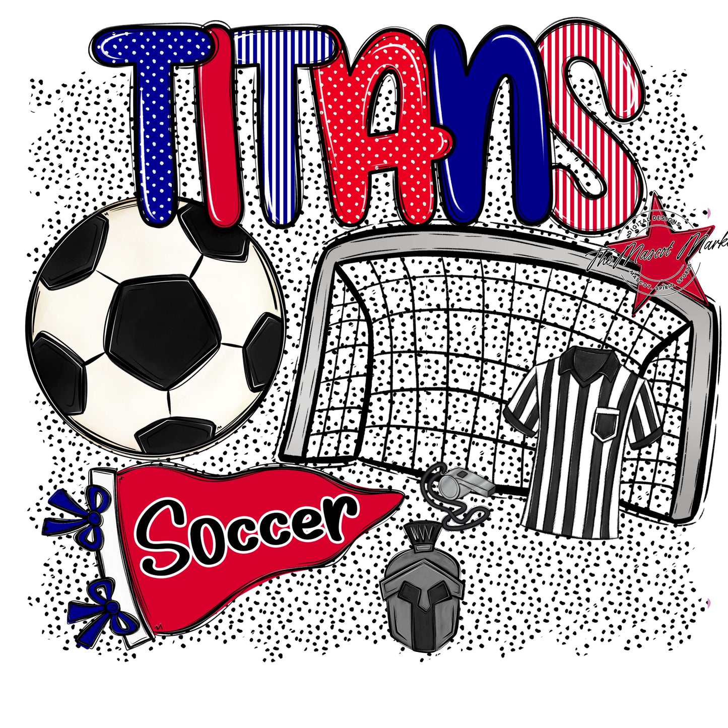 Titans Soccer Spirit-Blue & Red
