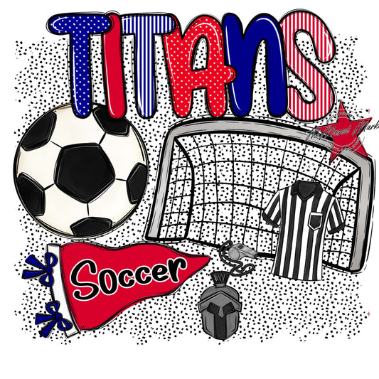 Titans Soccer Spirit-Blue & Red