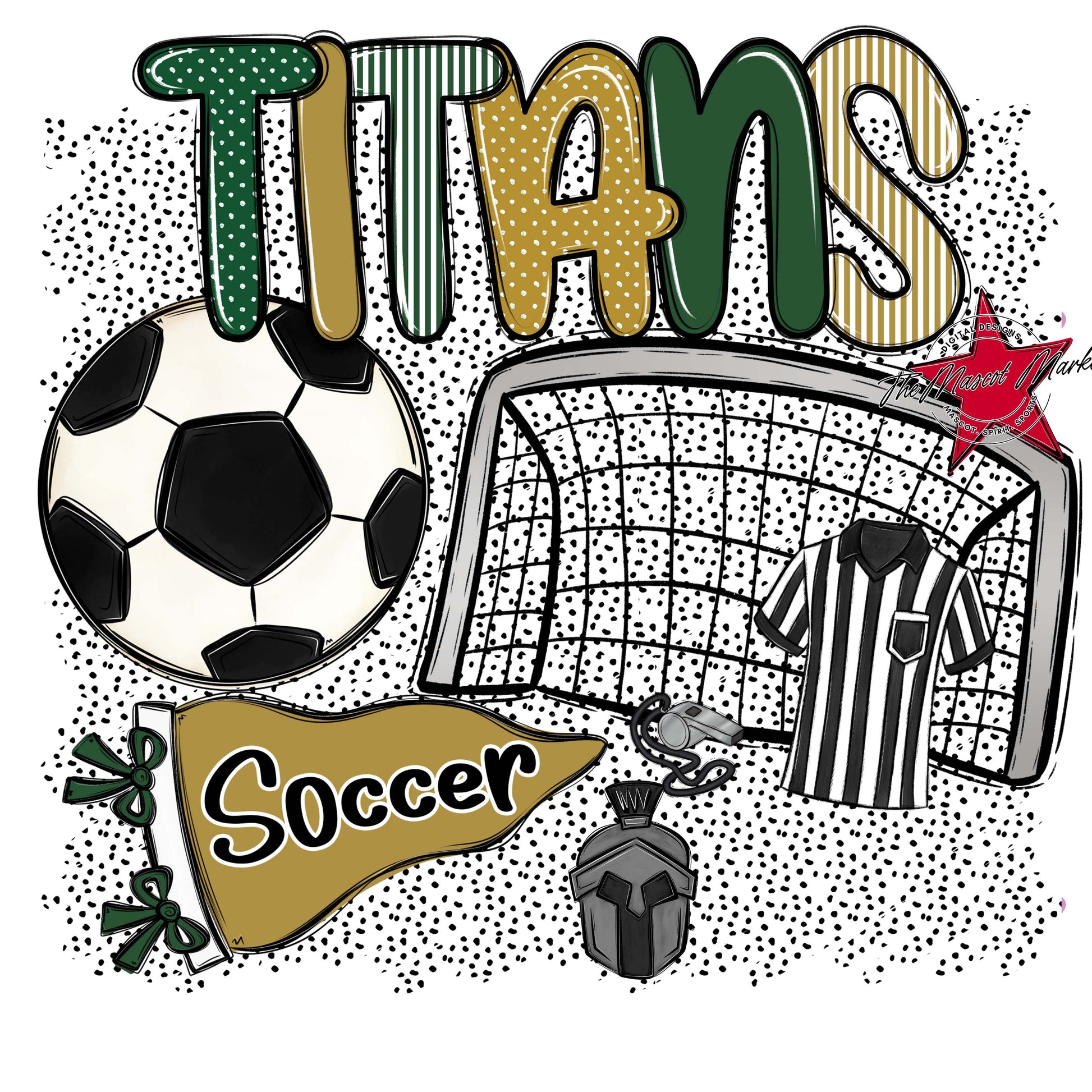 Titans Soccer Spirit-Green & Gold