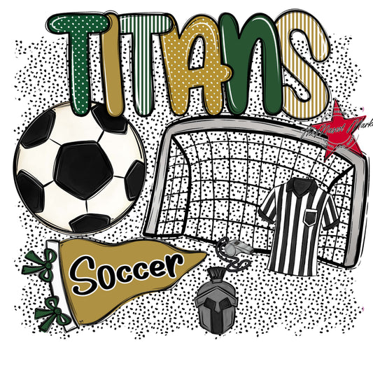 Titans Soccer Spirit-Green & Gold
