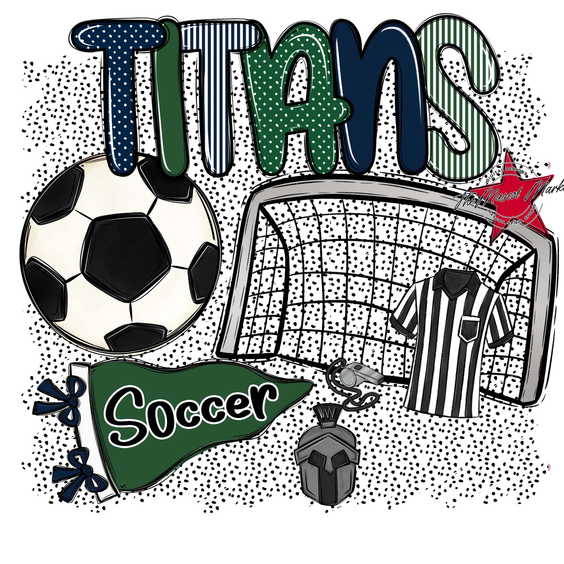 Titans Soccer Spirit-Navy & Green
