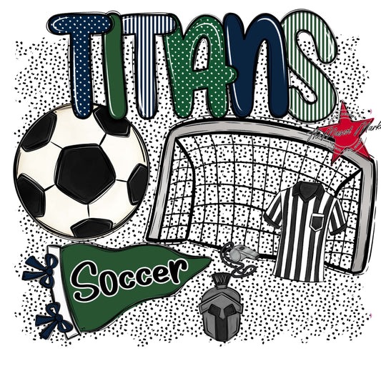 Titans Soccer Spirit-Navy & Green