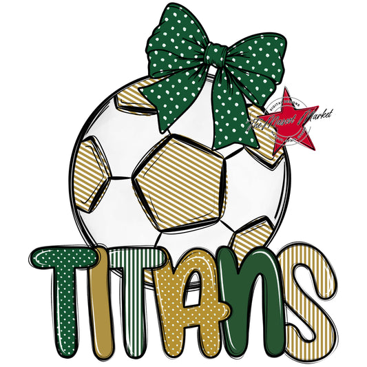 Titans Soccer Spirit Design-Green & Gold
