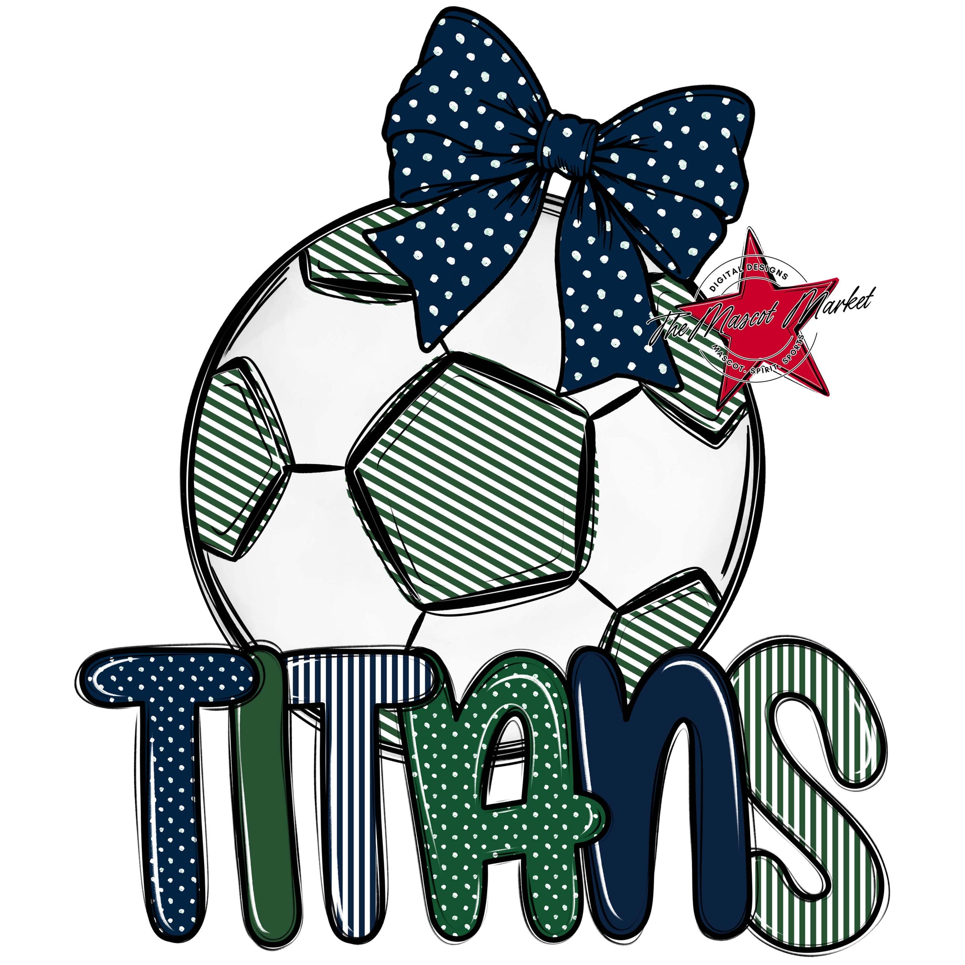 Titans Soccer Spirit Design-Navy & Green