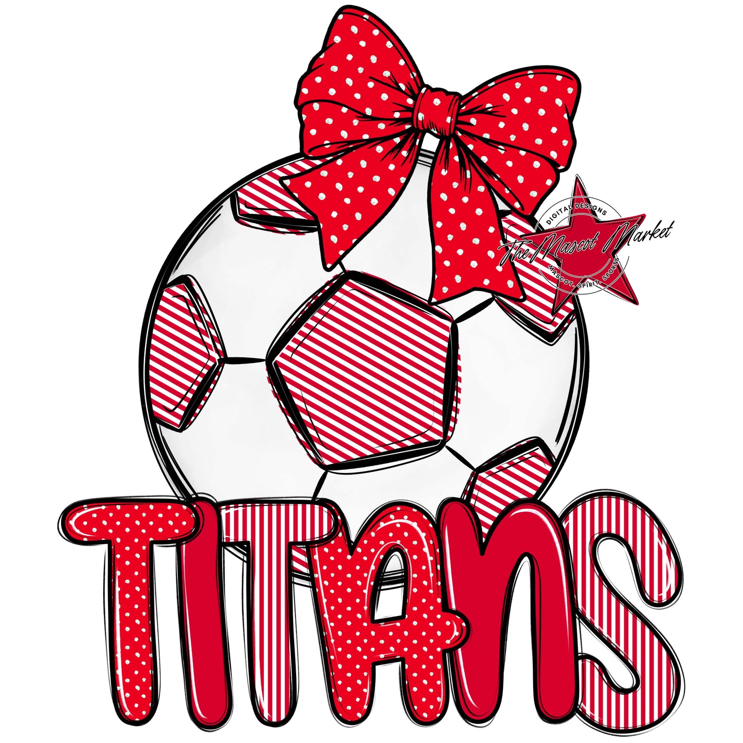Titans Soccer Spirit Design-Red