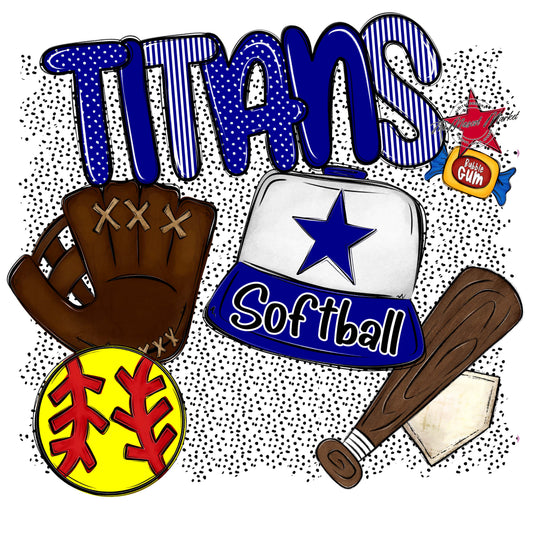 Titans Softball Spirit-Blue