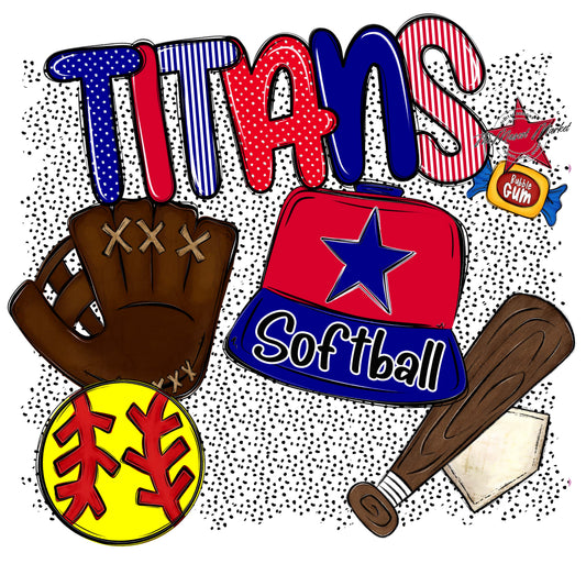Titans Softball Spirit-Blue & Red