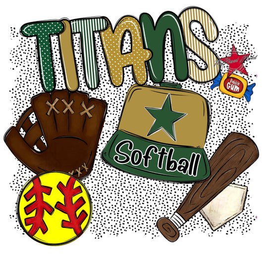 Titans Softball Spirit-Green & Gold