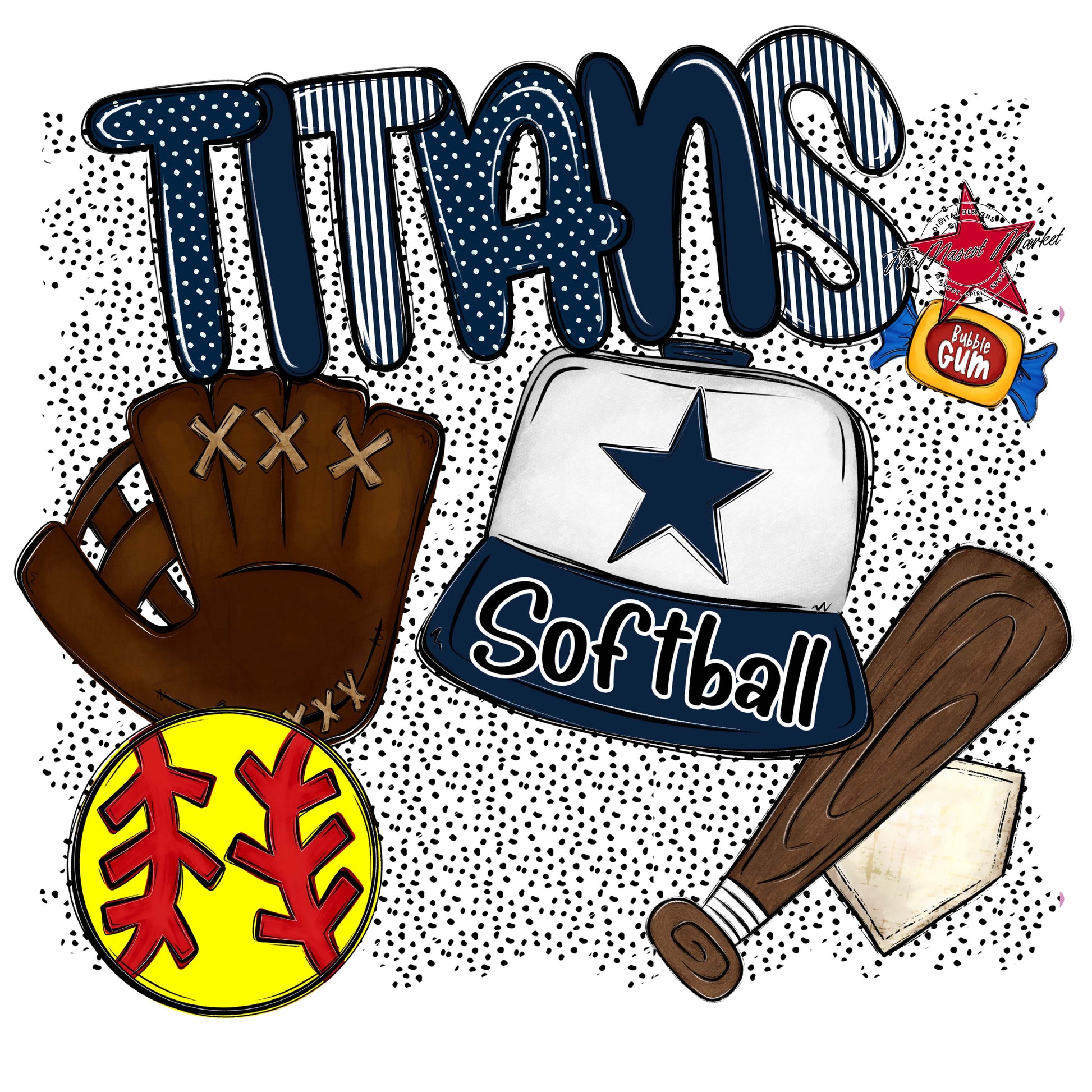 Titans Softball Spirit-Navy