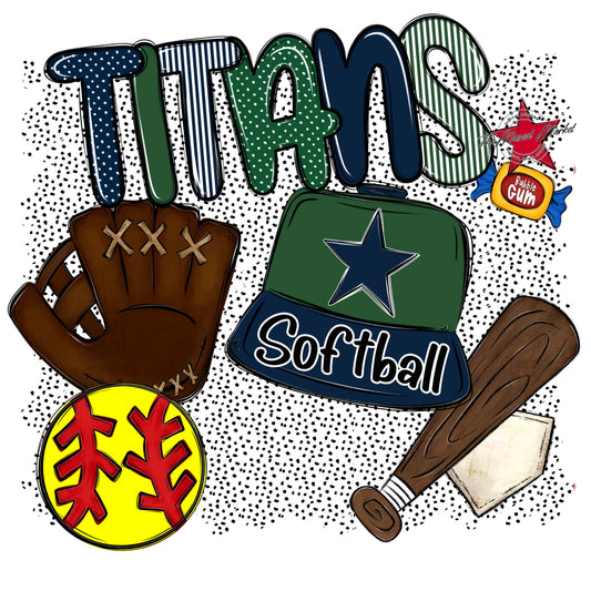 Titans Softball Spirit-Navy & Green