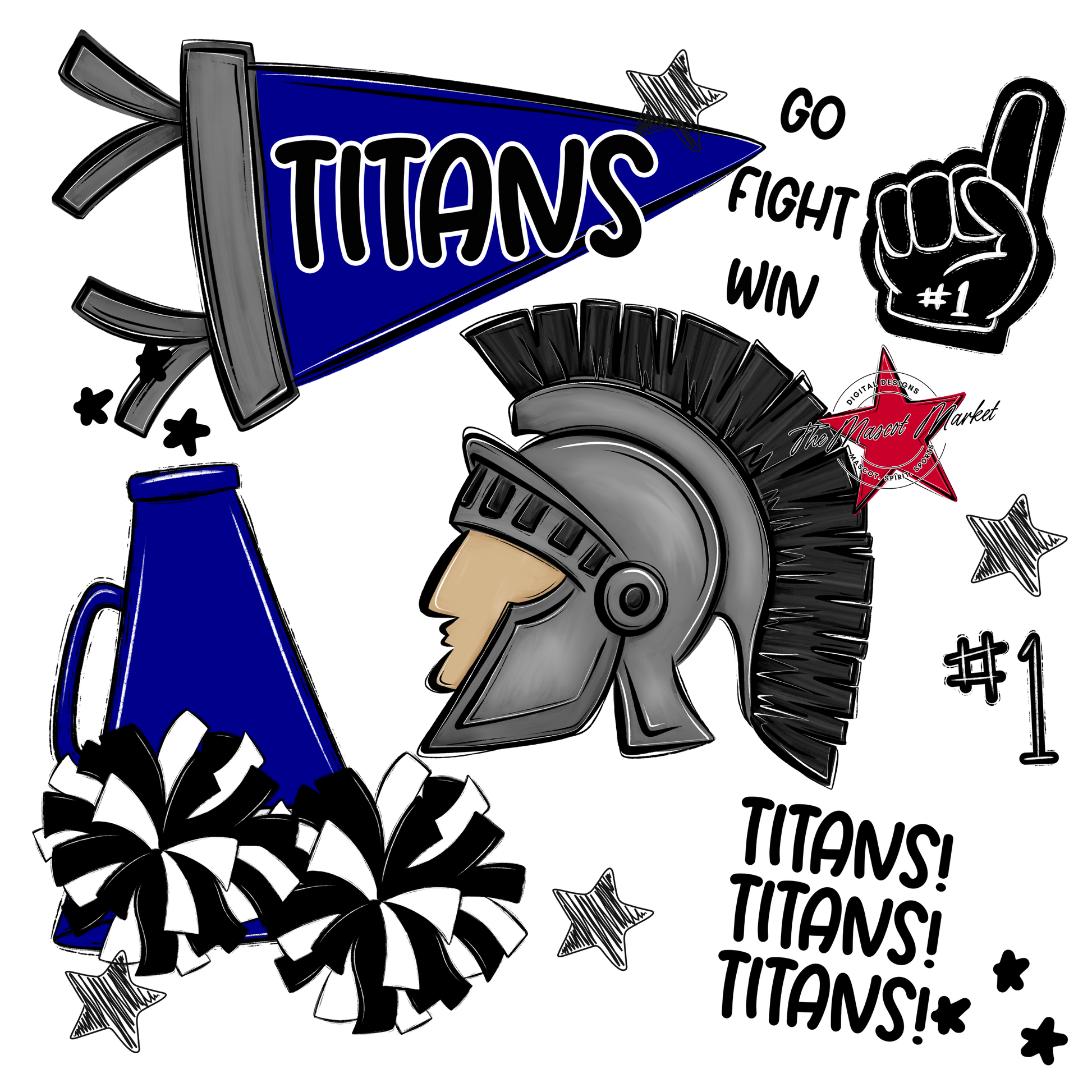 Titans Spirit Design-Blue