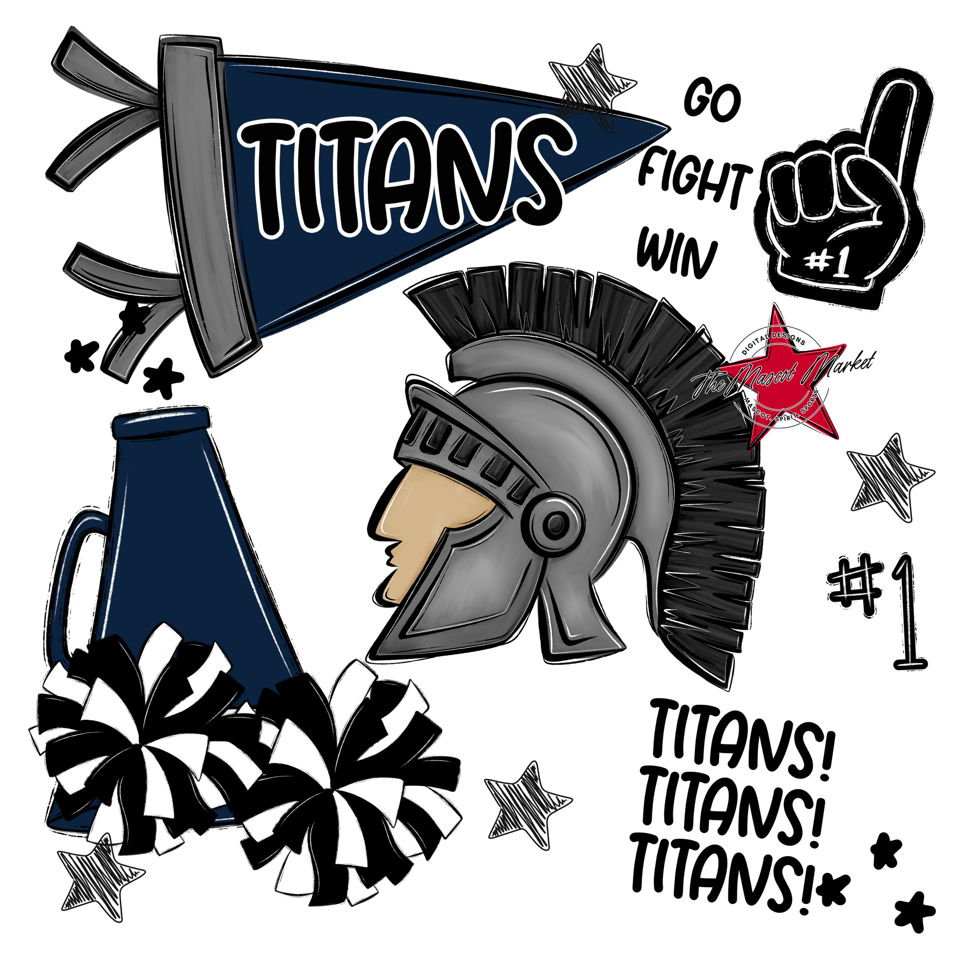 Titans Spirit Design-Navy