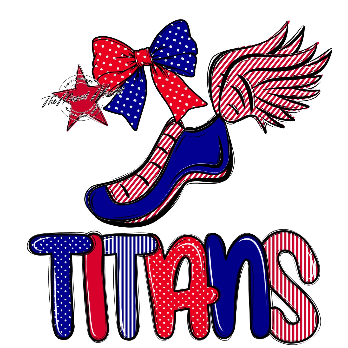 Titans Track Spirit Design-Blue & Red